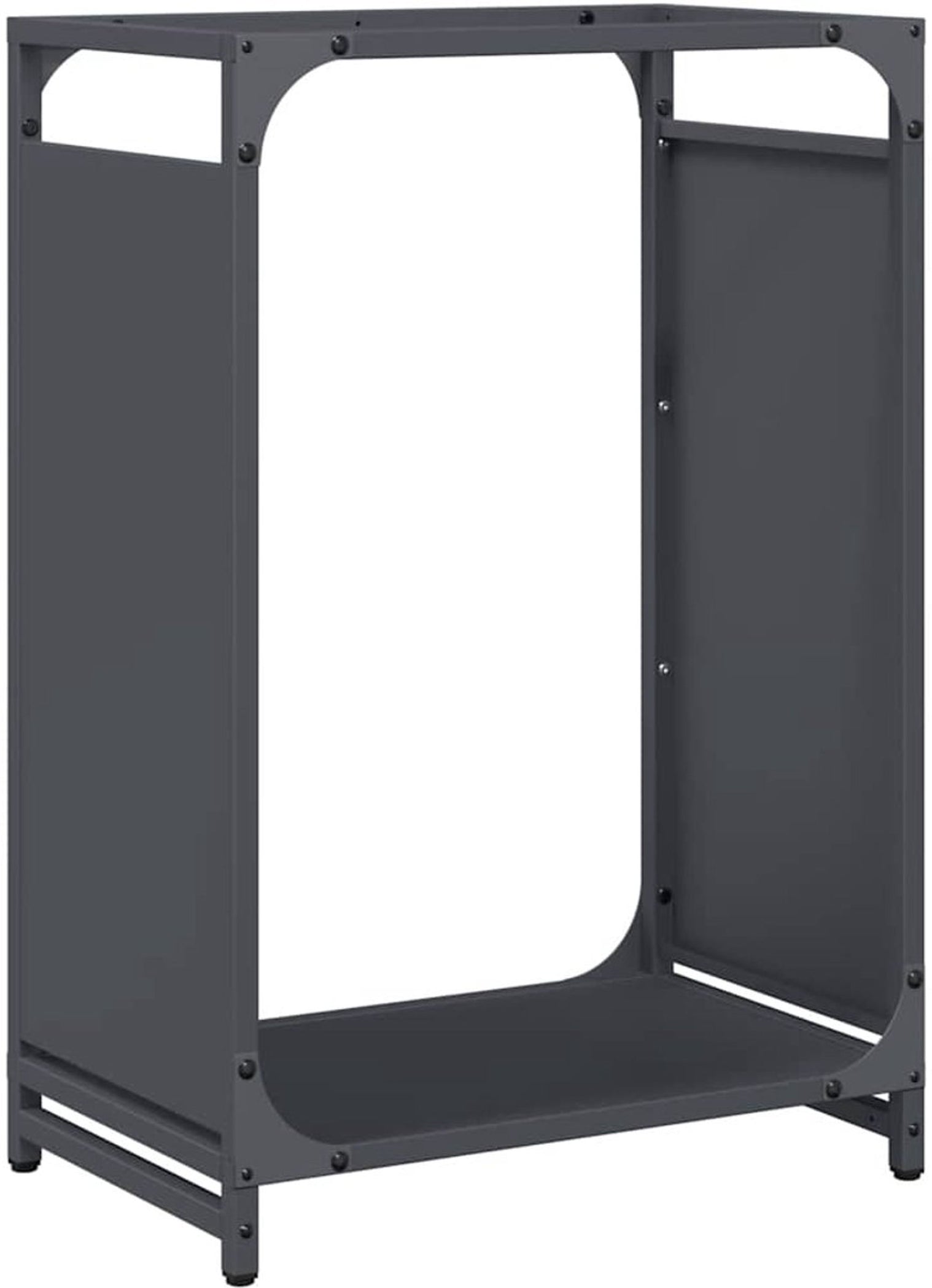vidaXL - Brandhoutrek - 44x28x65 - cm - koudgewalst - staal - antracietkleurig