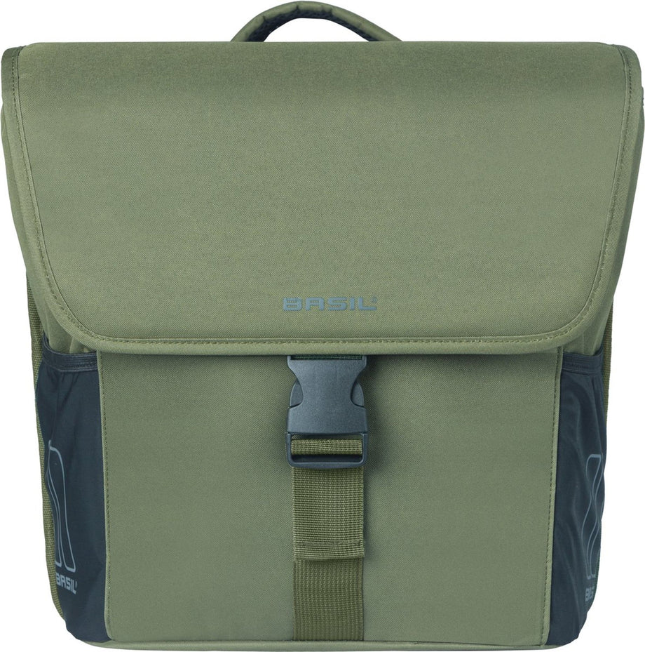 Basil GO - Dubbele fietstas MIK - 32L - Solid black - Waterafstotend - Reflectiedetails