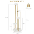 Coast Metalen Plantenrek - Modern - Imitatie Marmer - 40x40x122,5cm - Wit en Goud
