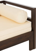 J-Line zetelbed Conie matras + 4 kussens - hout - donkerbruin
