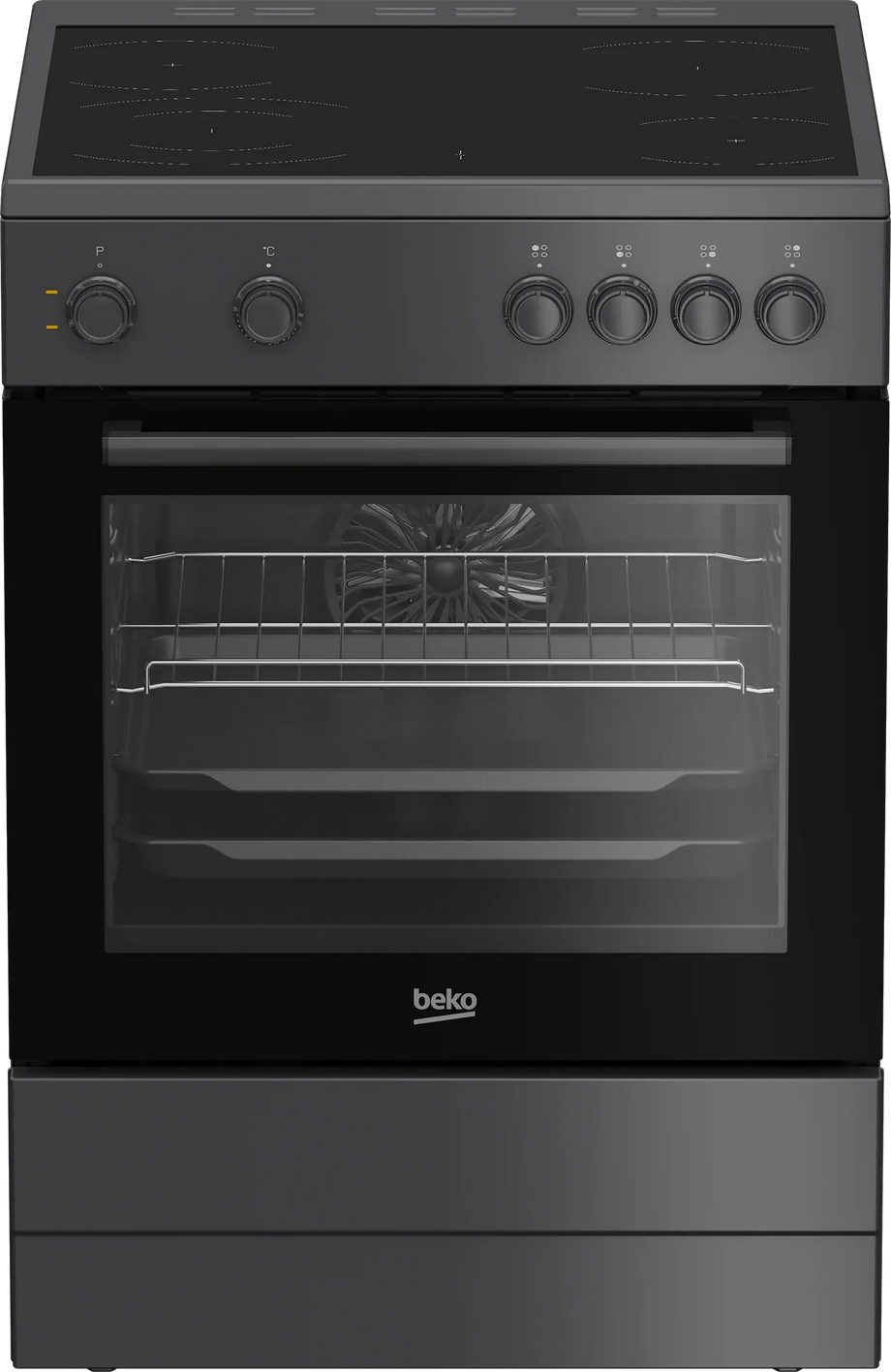 Beko FBM6701A - Vrijstaand Fornuis - 4 Vitroceramic Hob - 9400 W - Anthracite