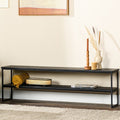 Furntastik Alfena Tv-meubel 150 cm, Aged Teak, zwart