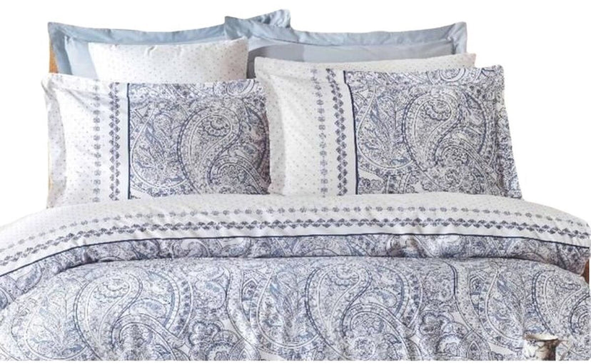 Dekbedovertrek set Blauw - 3 Onderdelen - 100% Katoen - Bed 200 x 240 cm (3 stuks)