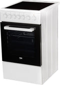Beko FSM57100GW - Fornuis - Keramische kookplaat - Wit zwart