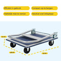 BRASQ Plateauwagen Inklapbaar - Transportkar - Draagvermogen 150 KG - Stalen frame - Zilver