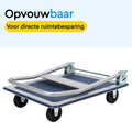 BRASQ Plateauwagen Inklapbaar - Transportkar - Draagvermogen 150 KG - Stalen frame - Zilver