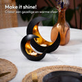 Gadgy Maan - Theelichthouder - Zwart / Goud - 15 & 21 cm (2 stuks)
