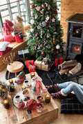 J-Line Franse jute zak voor kerst - textiel - naturel - 80 cm - kerstversiering