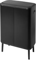 Brabantia Bo Touch Bin Hi - Prullenbak - 2 x 30 liter - Afvalscheiding - Matt Black (2 stuks)