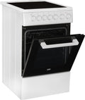 Beko FSM57100GW - Fornuis - Keramische kookplaat - Wit zwart