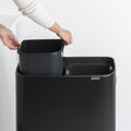 Brabantia Bo Touch Bin Hi - Prullenbak - 2 x 30 liter - Afvalscheiding - Matt Black (2 stuks)