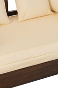 J-Line zetelbed Conie matras + 4 kussens - hout - donkerbruin