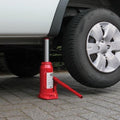 Carpoint Hydraulische Potkrik 10 Ton - Krik 10.000KG - Dubbele Pompstang - Rood