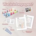 Rubye® Schilderen Op Nummer - Bloemenhoofd - Inclusief Verf en Penselen - (2 stuks)