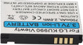 Accu geschikt voor LG KU990 Viewty, HB620T, Li-ion, 3.7V, 700mAh, 2.6Wh