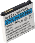 Accu geschikt voor LG KU990 Viewty, HB620T, Li-ion, 3.7V, 700mAh, 2.6Wh