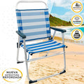 Aktive Vaste Klapstoel Aluminium 56x50x88 Cm Wit,Blauw