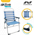 Aktive Vaste Klapstoel Aluminium 56x50x88 Cm Wit,Blauw
