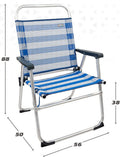 Aktive Vaste Klapstoel Aluminium 56x50x88 Cm Wit,Blauw