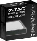V-Tac VT-8618 LED Plafondlamp - 18W - Zwart - 4000K - Vierkant - Geschikt voor badkamer