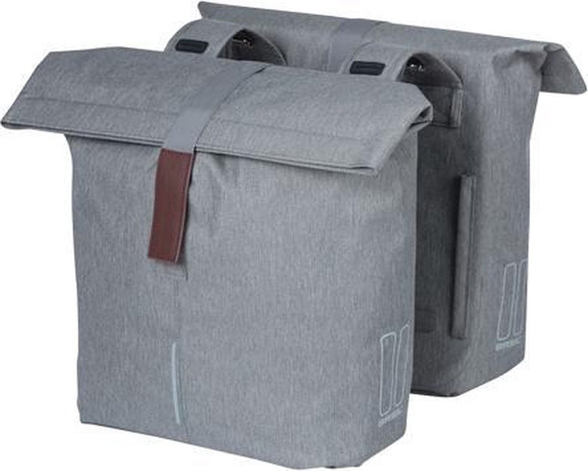 Basil City Dubbele fietstas - Grijs Melee - 32 Liter