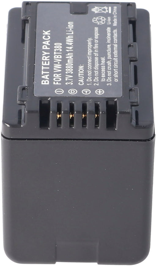 Batterij alleen geschikt voor de Panasonic HC-V110, HC-V130, HC-V710 batterij VW-VBT380, 3880mAh