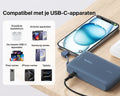 Belkin Powerbank 10.000mAh met Geïntegreerde USB-C Kabel – 20W Snelladen – Blauw