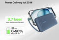Belkin Powerbank 10.000mAh met Geïntegreerde USB-C Kabel – 20W Snelladen – Blauw
