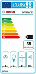 Bosch Serie 4 DFT63AC50 Afzuigkap 360 m³/uur Semi-inbouw (uittrekbaar) Zilver D