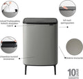 Brabantia Bo Touch Bin Hi Prullenbak - 60 liter - Mineral Concrete Grey