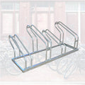 BRASQ Fietsenrek voor 4 Fietsen - Fietsenstandaard - Fietsrek - Fietsbeugel voor Vloer Inclusief bevestigingsmateriaal - Zilver