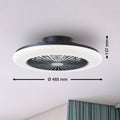Brilliant Salerno - Plafondventilator - Met verlichting - LED 40W - 3000K-6500K - Dimbaar - Zwart- Zeer stil