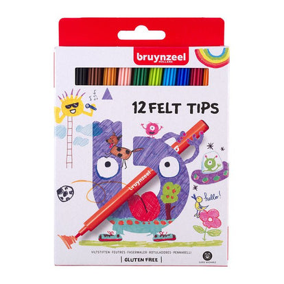 Bruynzeel - Viltstift bruynzeel kids 12 kleuren | 6 stuks