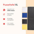 DIYDash Puzzeltafel XL - Puzzeltafel 2000 stukjes - 8 gekleurde lades - Draaibaar - Hout