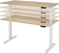 Ergonomisch elektrische verstelbaar zit/sta bureau Teez breed 120CM diep bladkleur Ahorn framekleur Aluminium (RAL9006)