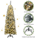 Coast Kunstkerstboom met 250 LED - 180 cm - Besneeuwd - Potloodvorm