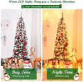 Coast Kunstkerstboom met 250 LED - 180 cm - Besneeuwd - Potloodvorm