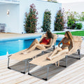 Coast Ligstoel opvouwbaar met Hoofdsteun - Max. 150 kg - 194 x 60 x 36 cm - Beige