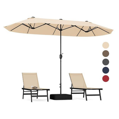 Coast Tuinparasol - PA-coating - Inclusief Kruisvoet - 396 x 201 x 240 cm - Beige