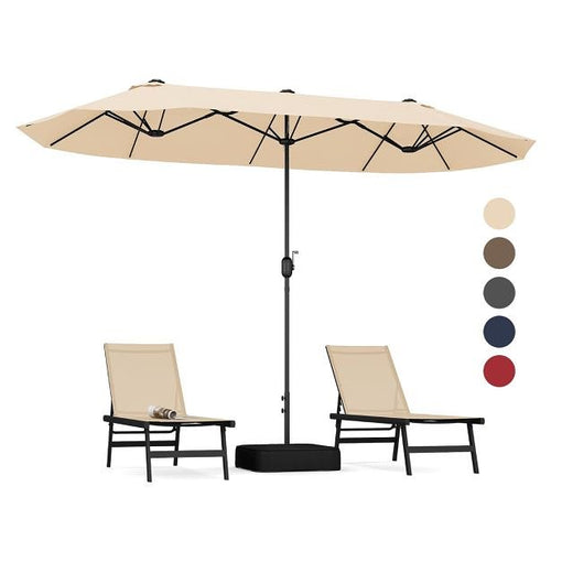 Coast Tuinparasol - PA-coating - Inclusief Kruisvoet - 396 x 201 x 240 cm - Beige