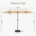 Coast Tuinparasol - PA-coating - Inclusief Kruisvoet - 396 x 201 x 240 cm - Beige