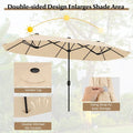 Coast Tuinparasol - PA-coating - Inclusief Kruisvoet - 396 x 201 x 240 cm - Beige