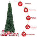 Costway Kunstkerstboom Potloodvormig - Hoogwaardige PVC-naalden - 240cm - Groen