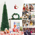 Costway Kunstkerstboom Potloodvormig - Hoogwaardige PVC-naalden - 240cm - Groen