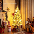 Costway Kunstkerstboom Potloodvormig - Hoogwaardige PVC-naalden - 240cm - Groen