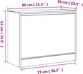 Schoenenkast 80x34x63 cm bewerkt hout betongrijs