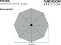 Madison Parasol Lanzarote - Stokparasol - Weersbestendig 250 cm - Grijs
