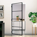 vidaXL - Binnendeur - 93x201,5 - cm - gehard - glas - en - aluminium - smal - zwart