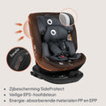 Lionelo Bastiaan RWF i-Size Autostoel - 360° Draaibaar - ISOFIX - Achterwaarts & Voorwaarts - Zwart / Grijs