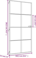 vidaXL - Binnendeur - smal - 102,5x201,5 - cm - gehard - glas - en - aluminium - goud